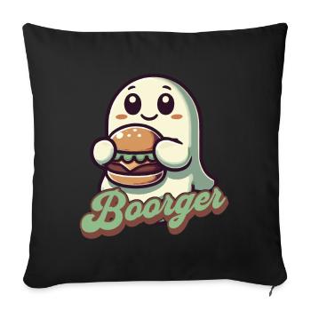 Ghost Boorger Hamburger Freund - Sofa pillowcase 17,3'' x 17,3'' (45 x 45 cm) - black - Front
