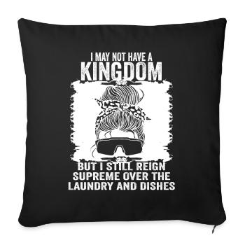 Régner sur la lessive et la vaisselle Ménagère - Housse de coussin décorative 45 x 45 cm - noir - Devant
