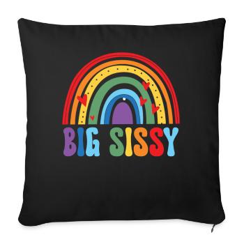 Famille Grande Sœur - Housse de coussin décorative 45 x 45 cm - noir - Devant