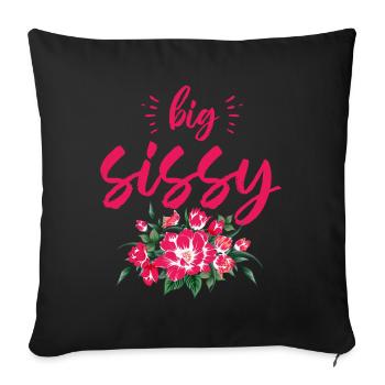 Famille Grande Sœur - Housse de coussin décorative 45 x 45 cm - noir - Devant
