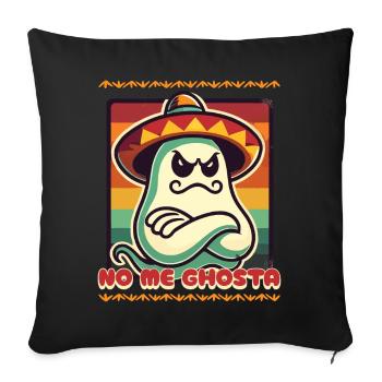 Funny Mexican Ghost No Me Ghosta - Sofa pillowcase 17,3'' x 17,3'' (45 x 45 cm) - black - Front