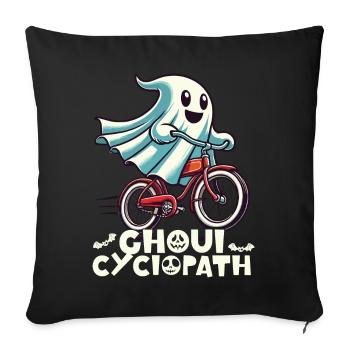 Ghoul Cyclopath Funny Halloween Bicycle - Sofa pillowcase 17,3'' x 17,3'' (45 x 45 cm) - black - Front