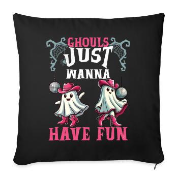Ghouls Just want to Have Fun Ghost Party - Sofa pillowcase 17,3'' x 17,3'' (45 x 45 cm) - black - Front