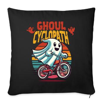 Happy Ghoul Cyclist Adventure - Sofa pillowcase 17,3'' x 17,3'' (45 x 45 cm) - black - Front