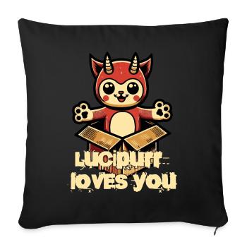 Luci Puff Loves You Demonic Plush Toy - Sofa pillowcase 17,3'' x 17,3'' (45 x 45 cm) - black - Front