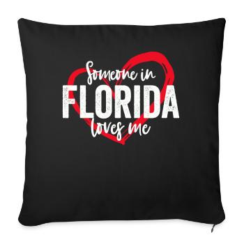 Someone In Florida Loves Me - Sofa pillowcase 17,3'' x 17,3'' (45 x 45 cm) - black - Front