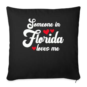 Someone In Florida Loves Me - Sofa pillowcase 17,3'' x 17,3'' (45 x 45 cm) - black - Front