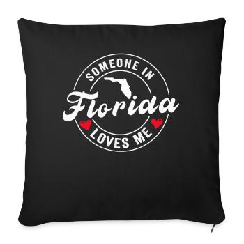 Someone In Florida Loves Me - Sofa pillowcase 17,3'' x 17,3'' (45 x 45 cm) - black - Front