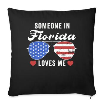 Someone In Florida Loves Me - Sofa pillowcase 17,3'' x 17,3'' (45 x 45 cm) - black - Front