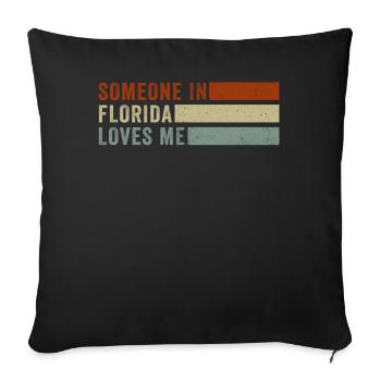 Someone In Florida Loves Me - Sofa pillowcase 17,3'' x 17,3'' (45 x 45 cm) - black - Front