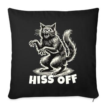 Déclaration effrayante de chat sifflant - Housse de coussin décorative 45 x 45 cm - noir - Devant