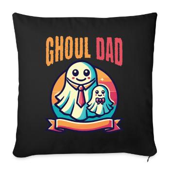 Ghoul Dad Spooky Father Child Motif - Sofa pillowcase 17,3'' x 17,3'' (45 x 45 cm) - black - Front