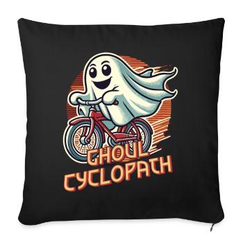 Ghoul Cyclopath Ghost Cycling - Sofa pillowcase 17,3'' x 17,3'' (45 x 45 cm) - black - Front