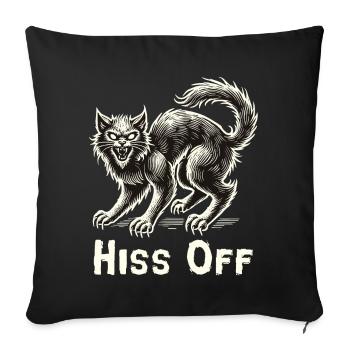 Cat Lover Halloween Hiss Off - Sofa pillowcase 17,3'' x 17,3'' (45 x 45 cm) - black - Front