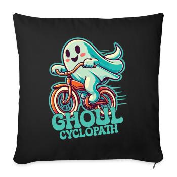 Fun Ghost Bike Adventure - Sofa pillowcase 17,3'' x 17,3'' (45 x 45 cm) - black - Front