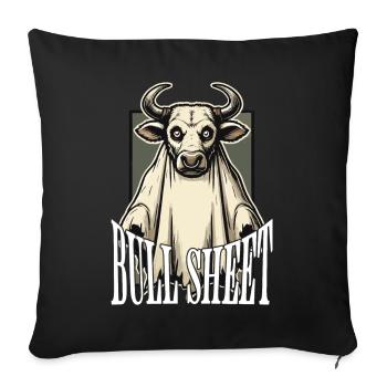 Drôle de taureau feuille d’humour Design - Housse de coussin décorative 45 x 45 cm - noir - Devant