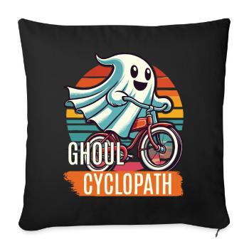 Bicycle riding ghost friend - Sofa pillowcase 17,3'' x 17,3'' (45 x 45 cm) - black - Front
