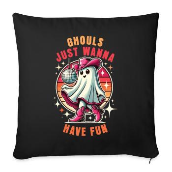 Les goules veulent juste s’amuser Retro Disco - Housse de coussin décorative 45 x 45 cm - noir - Devant