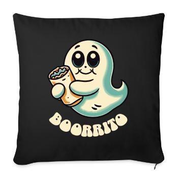 Ghost with Boorrito for Burrito Fans - Sofa pillowcase 17,3'' x 17,3'' (45 x 45 cm) - black - Front