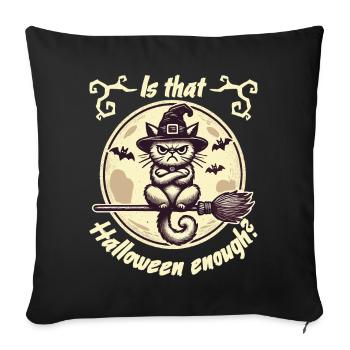 Is the Halloween enough witch cat design - Sofa pillowcase 17,3'' x 17,3'' (45 x 45 cm) - black - Front