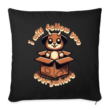 Cute Dog Companion For You - Sofa pillowcase 17,3'' x 17,3'' (45 x 45 cm) - black - Front