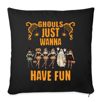 Les goules veulent juste s’amuser Halloween - Housse de coussin décorative 45 x 45 cm - noir - Devant
