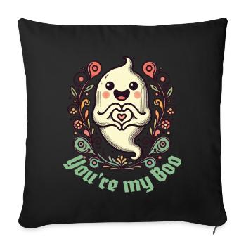 Du Bist Mein Boo Geister-Liebe - Sofakissenbezug 45 x 45 cm - Schwarz - Vorne