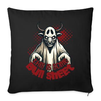 Cheeky bull with saying for humorous occasions - Sofa pillowcase 17,3'' x 17,3'' (45 x 45 cm) - black - Front