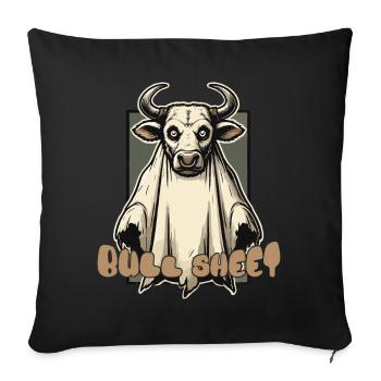 Feuille de taureau Illustration drôle Halloween - Housse de coussin décorative 45 x 45 cm - noir - Devant