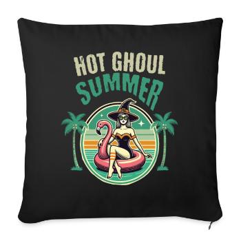 Hot Horror Summer Witches Flamingo - Sofa pillowcase 17,3'' x 17,3'' (45 x 45 cm) - black - Front