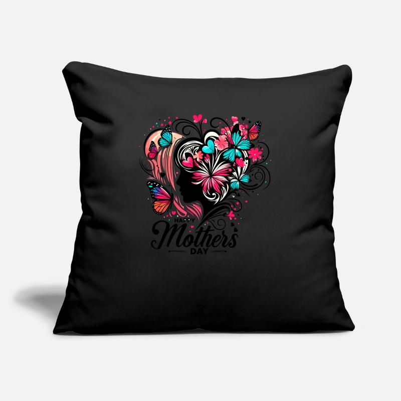 Muttertags Design Frauenkopf-Silhouette Sofakissenbezug 45 x 45 cm