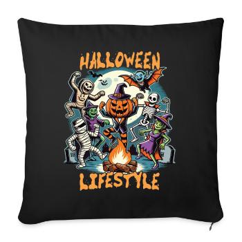 Halloween, Style de vie, Effrayant, Amusant - Housse de coussin décorative 45 x 45 cm - noir - Devant