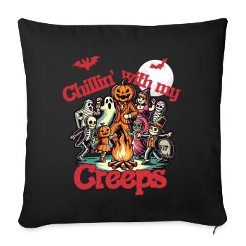 Halloween Fun with Chillin' Creeps - Sofa pillowcase 17,3'' x 17,3'' (45 x 45 cm) - black - Front
