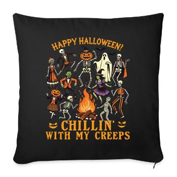 Funny HaHalloween Fun With Chillin' Creeps - Sofa pillowcase 17,3'' x 17,3'' (45 x 45 cm) - black - Front
