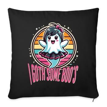 Halloween Goth Girl I Got Boo's - Sofa pillowcase 17,3'' x 17,3'' (45 x 45 cm) - black - Front