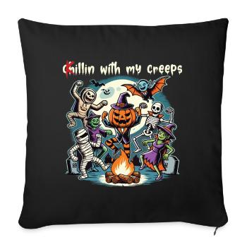 Halloween fun with my creeps - Sofa pillowcase 17,3'' x 17,3'' (45 x 45 cm) - black - Front