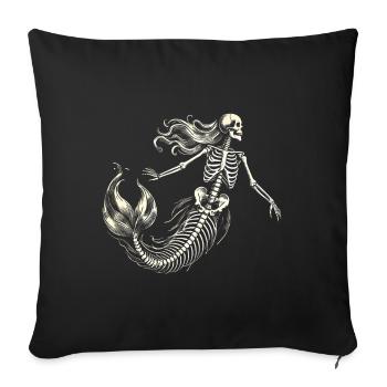 Skeleton Mermaid Mystical Fantasy Art - Sofa pillowcase 17,3'' x 17,3'' (45 x 45 cm) - black - Front
