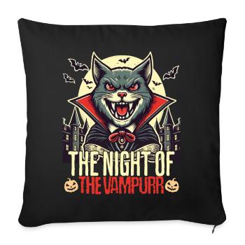 Vampire Cat Night of the Vampurr - Sofa pillowcase 17,3'' x 17,3'' (45 x 45 cm) - black - Front