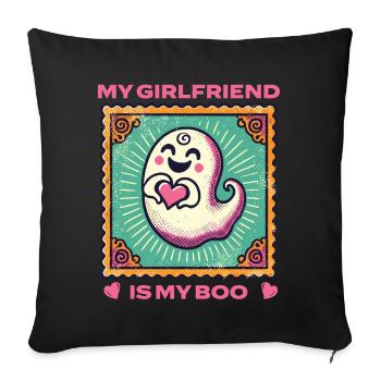 Meine Freundin Ist Mein Boo Geist - Sofakissenbezug 45 x 45 cm - Schwarz - Vorne