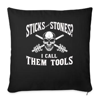 Arnis Eskrima Kali Arts Philippins FMA - Housse de coussin décorative 45 x 45 cm - noir - Devant