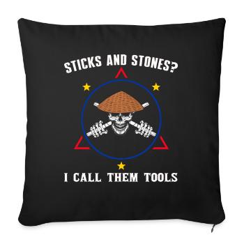 Arnis Eskrima Kali Arts Philippins FMA - Housse de coussin décorative 45 x 45 cm - noir - Devant