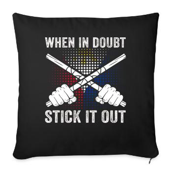 Arnis Eskrima Kali Filipino FMA - Housse de coussin décorative 45 x 45 cm - noir - Devant
