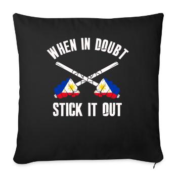 Arnis Eskrima Kali Filipino FMA - Housse de coussin décorative 45 x 45 cm - noir - Devant