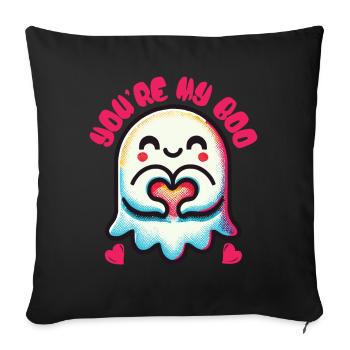 Mignon motif fantôme You’re My Boo - Housse de coussin décorative 45 x 45 cm - noir - Devant