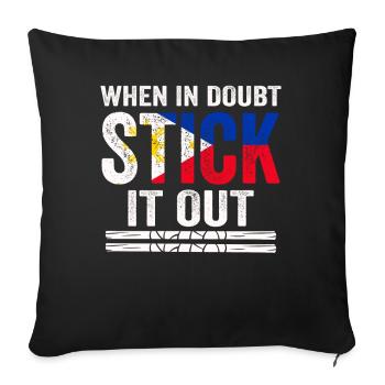 Arnis Eskrima Kali Filipino FMA - Housse de coussin décorative 45 x 45 cm - noir - Devant