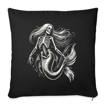 Skeleton Mermaid Mystic Ocean Art - Sofa pillowcase 17,3'' x 17,3'' (45 x 45 cm) - black - Front