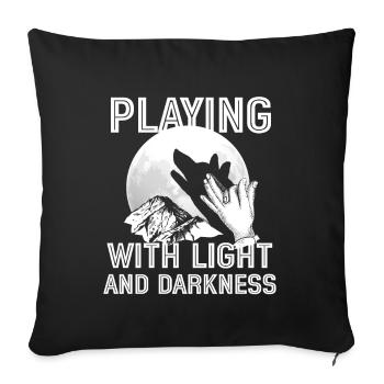 Shadow Puppetry Theater Show Art - Sofa pillowcase 17,3'' x 17,3'' (45 x 45 cm) - black - Front