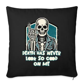 Death has never been so stylish - Sofa pillowcase 17,3'' x 17,3'' (45 x 45 cm) - black - Front