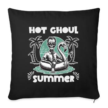Hot Ghoul Plaisir de la plage d’été - Housse de coussin décorative 45 x 45 cm - noir - Devant