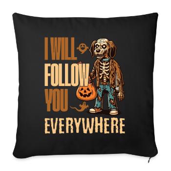 Halloween Creepy Dog Companion - Sofa pillowcase 17,3'' x 17,3'' (45 x 45 cm) - black - Front